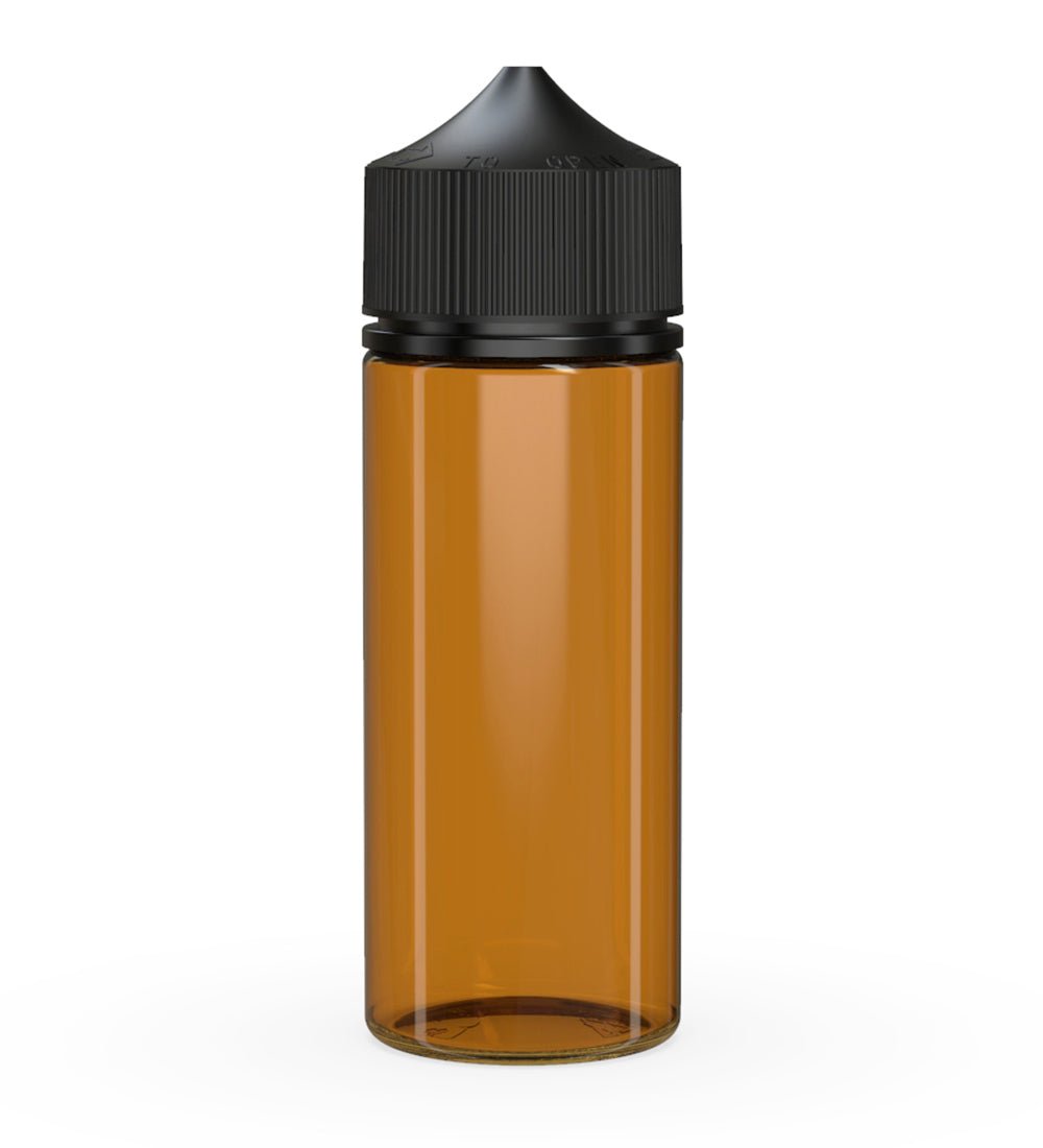 CHUBBY GORILLA Child Resistant Unicorn V3 PET Dropper Bottles w/ Black Lid | 120mL - Amber | Sample - 1