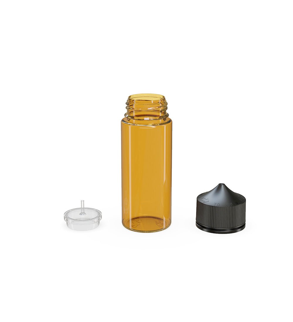 CHUBBY GORILLA | Child Resistant Unicorn V3 PET Dropper Bottles w/ Black Lid | 120mL - Amber - 400 Count - 4