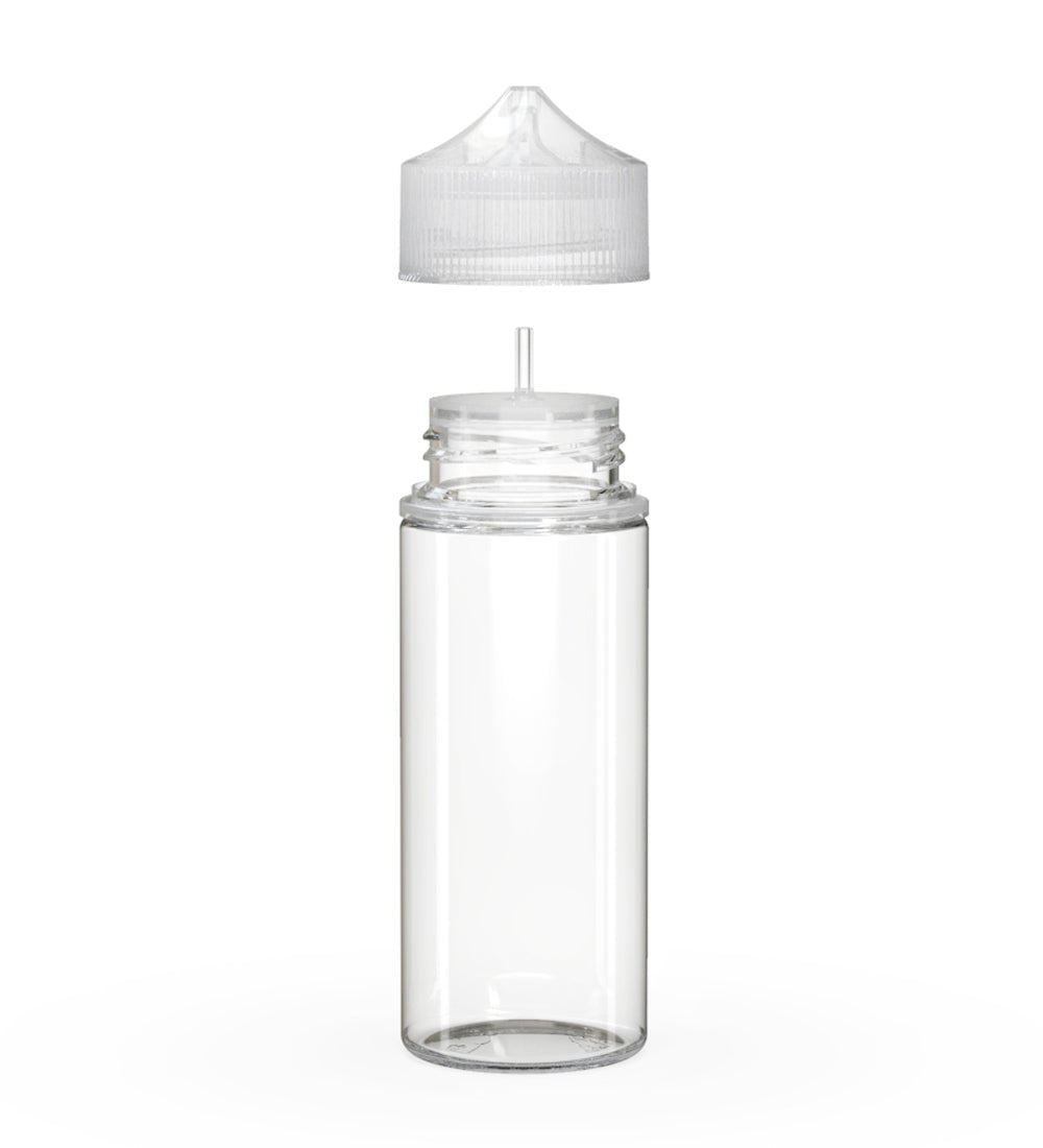 CHUBBY GORILLA | Child Resistant Unicorn V3 PET Dropper Bottles w/ Clear Lid | 120mL - Clear - 400 Count - 2