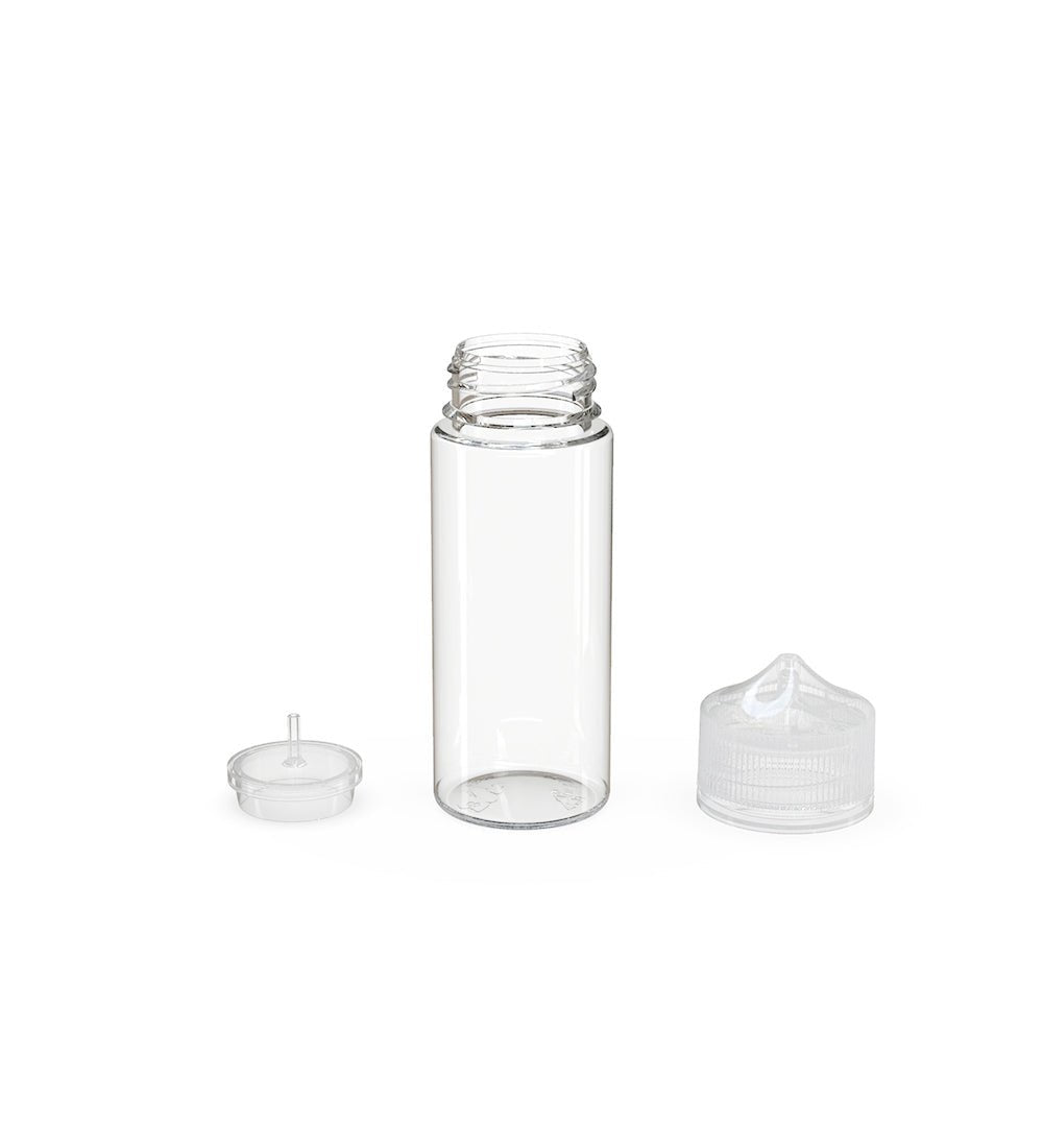 CHUBBY GORILLA | Child Resistant Unicorn V3 PET Dropper Bottles w/ Clear Lid | 120mL - Clear - 400 Count - 4