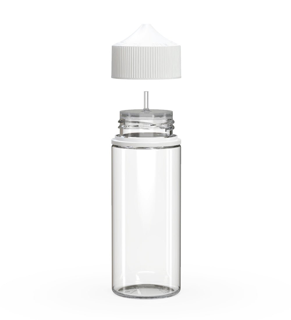 CHUBBY GORILLA | Child Resistant Unicorn V3 PET Dropper Bottles w/ White Lid | 120mL - White - 400 Count - 2