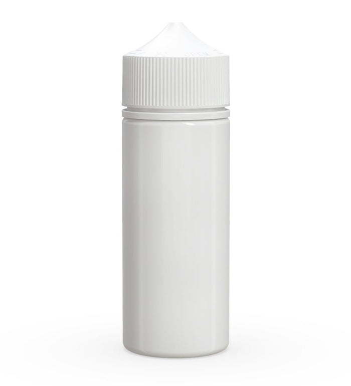 CHUBBY GORILLA Child Resistant Unicorn V3 PET Dropper Bottles White | 120mL - w/ White Lid | Sample Image