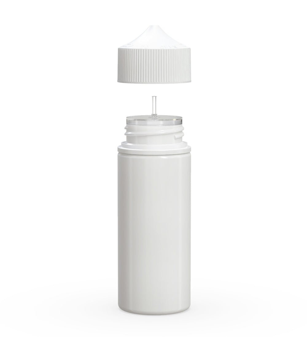 CHUBBY GORILLA | Child Resistant Unicorn V3 PET Dropper Bottles w/ White Lid | 120mL - White - 400 Count - 2