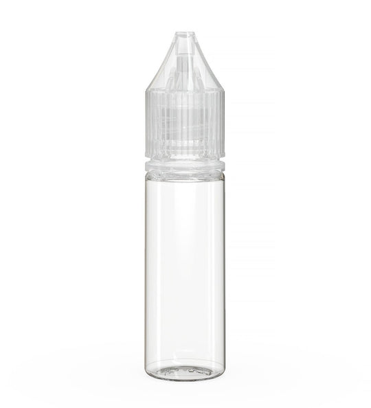 CHUBBY GORILLA | Child Resistant Unicorn V3 PET Dropper Bottles w/ Clear Lid | 16.5mL - Clear - 1000 Count - 1