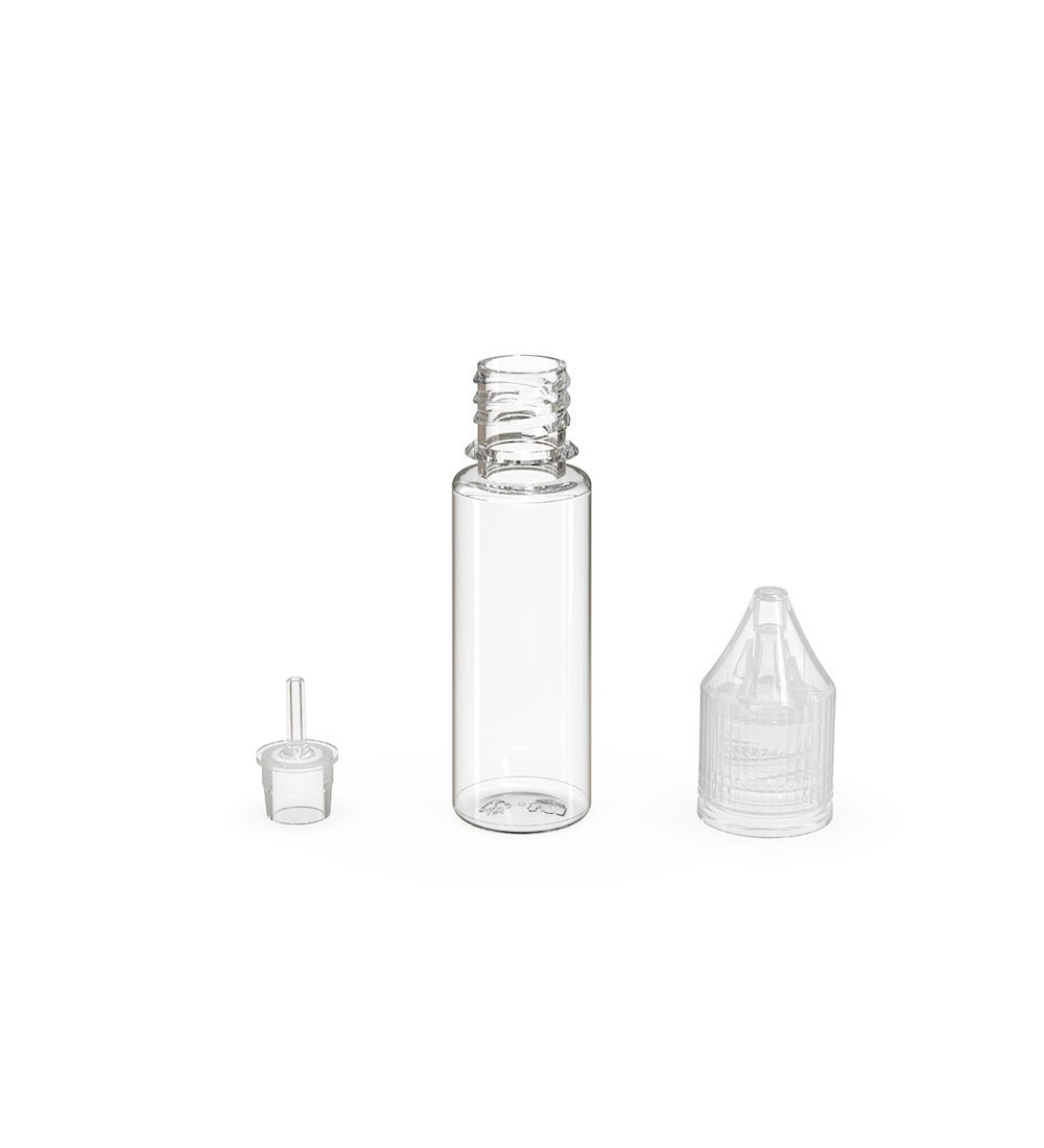 CHUBBY GORILLA | Child Resistant Unicorn V3 PET Dropper Bottles w/ Clear Lid | 16.5mL - Clear - 1000 Count - 4