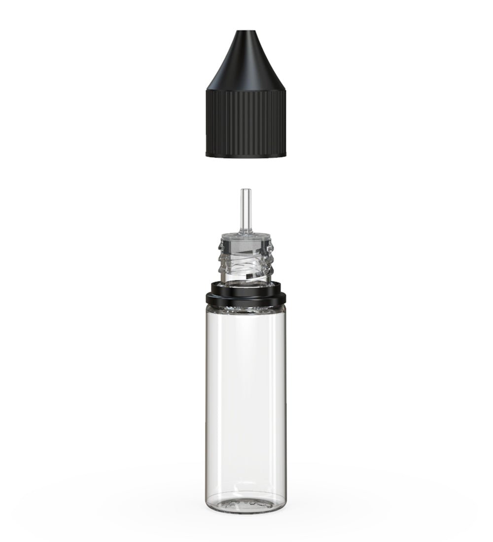 CHUBBY GORILLA | Child Resistant Unicorn V3 PET Dropper Bottles w/ Black Lid | 16.5mL - Clear - 1000 Count - 2