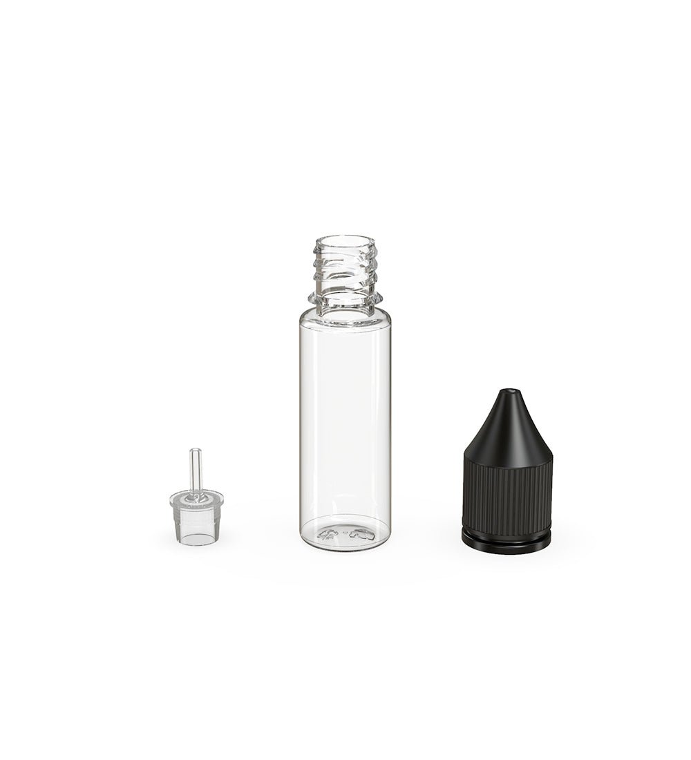 CHUBBY GORILLA | Child Resistant Unicorn V3 PET Dropper Bottles w/ Black Lid | 16.5mL - Clear - 1000 Count - 4