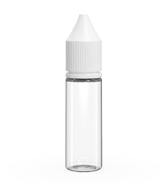 CHUBBY GORILLA | Child Resistant Unicorn V3 PET Dropper Bottles w/ White Lid | 16.5mL - Clear - 1000 Count - 1