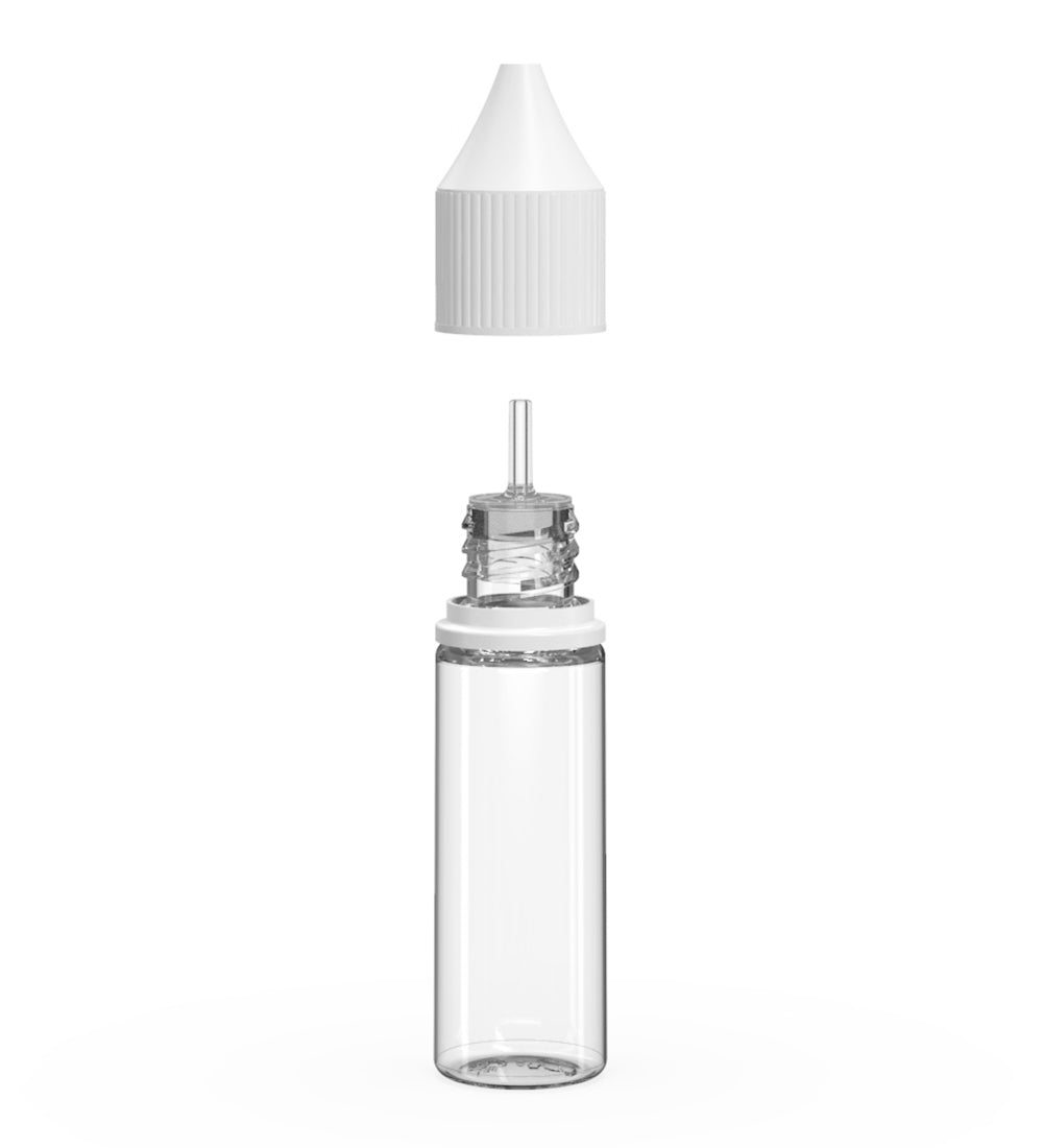 CHUBBY GORILLA | Child Resistant Unicorn V3 PET Dropper Bottles w/ White Lid | 16.5mL - Clear - 1000 Count - 2