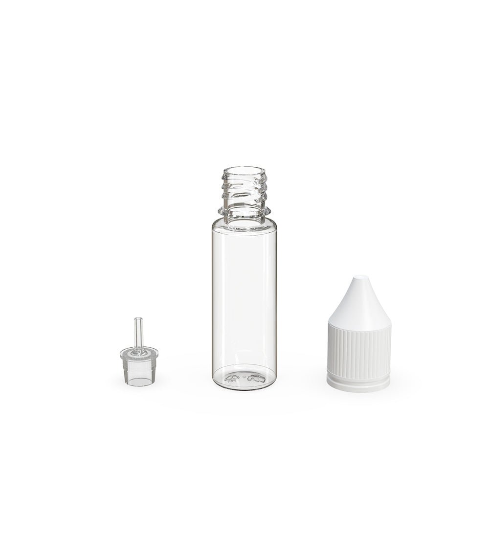 CHUBBY GORILLA | Child Resistant Unicorn V3 PET Dropper Bottles w/ White Lid | 16.5mL - Clear - 1000 Count - 4