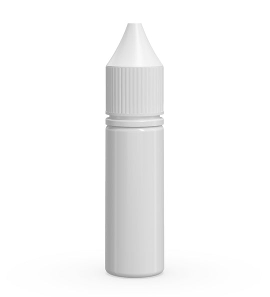 CHUBBY GORILLA Child Resistant Unicorn V3 PET Dropper Bottles w/ White Lid | 16.5mL - White | Sample