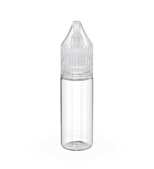 CHUBBY GORILLA | Child Resistant Unicorn V3 PET Dropper Bottles w/ Clear Reducer | 15mL - Clear - 2000 Count - 1