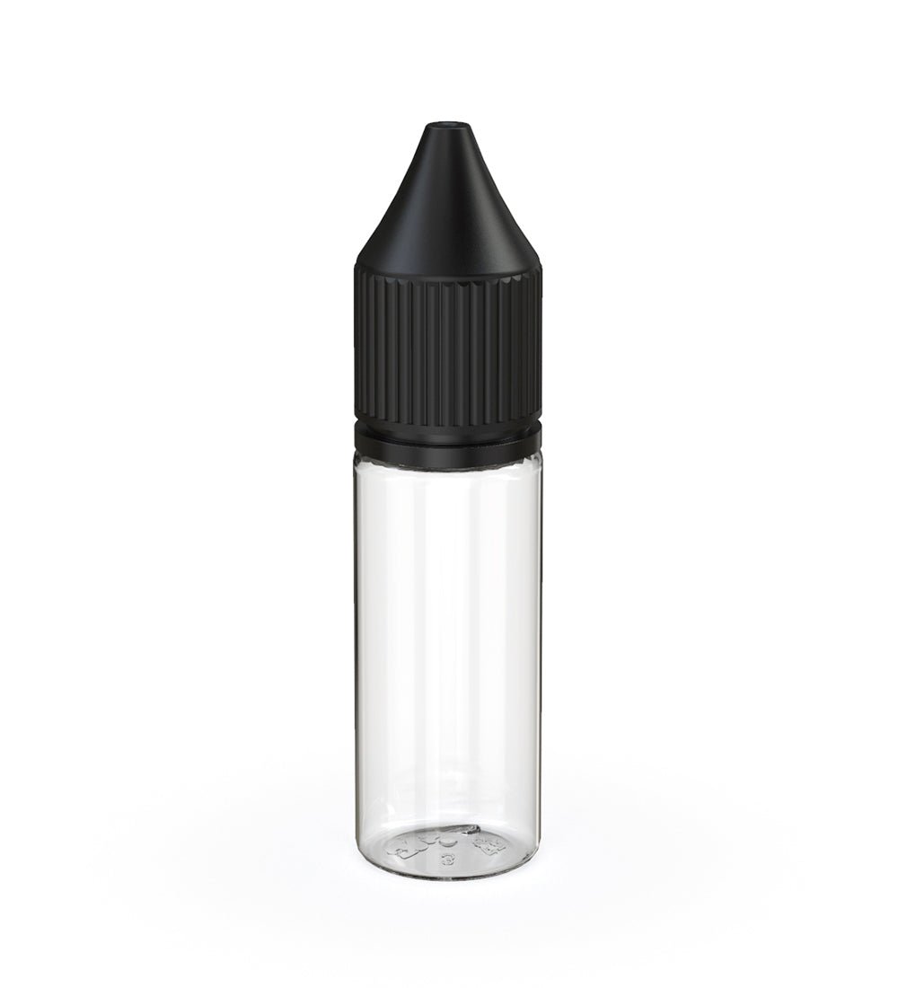 CHUBBY GORILLA | Child Resistant Unicorn V3 PET Dropper Bottles w/ Black Reducer | 15mL - Clear - 2000 Count - 1