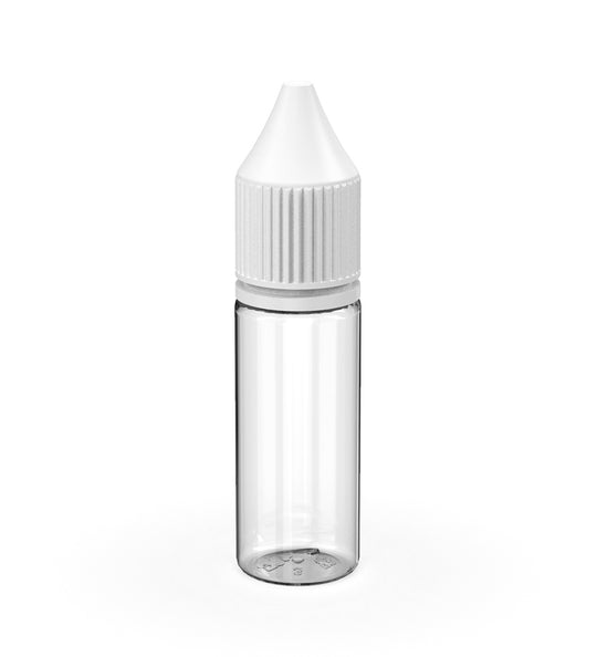 CHUBBY GORILLA | Child Resistant Unicorn V3 PET Dropper Bottles w/ White Reducer | 15mL - Clear - 2000 Count - 1