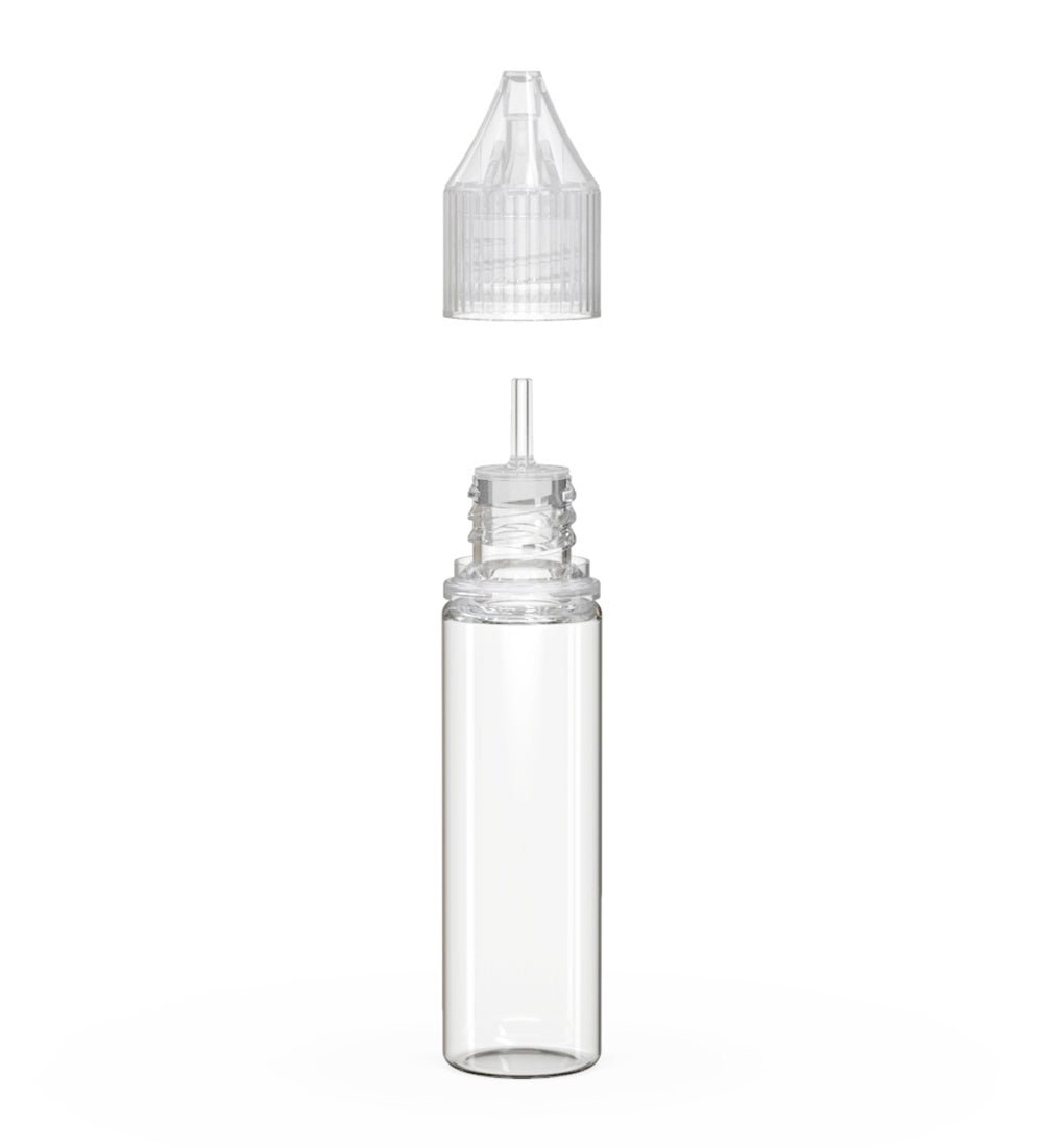 CHUBBY GORILLA | Child Resistant Unicorn V3 PET Dropper Bottles w/ Clear Lid | 20mL - Clear - 1000 Count - 2