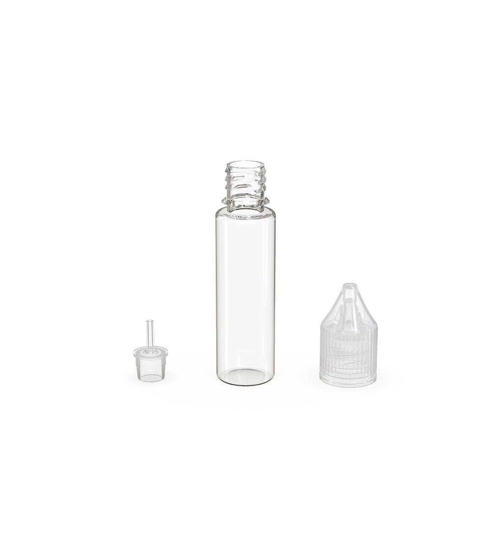 CHUBBY GORILLA | Child Resistant Unicorn V3 PET Dropper Bottles w/ Clear Lid | 20mL - Clear - 1000 Count - 4