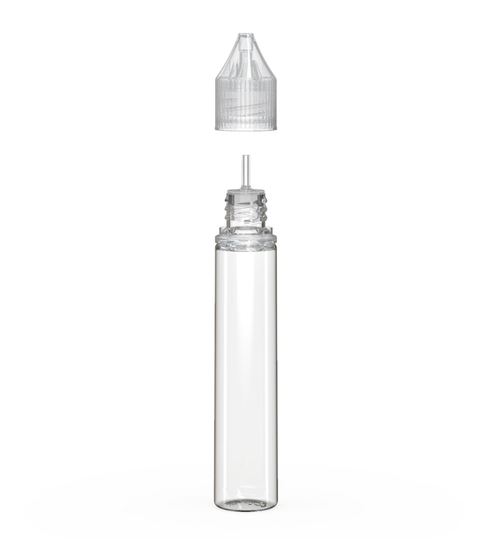 CHUBBY GORILLA | Child Resistant Unicorn V3 PET Dropper Bottles w/ Clear Lid | 30mL - Clear - 1000 Count - 2