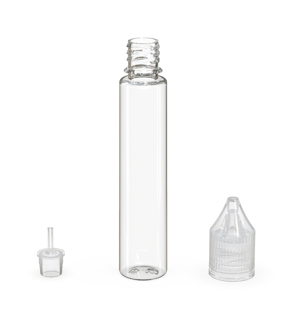 CHUBBY GORILLA | Child Resistant Unicorn V3 PET Dropper Bottles w/ Clear Lid | 30mL - Clear - 1000 Count - 4