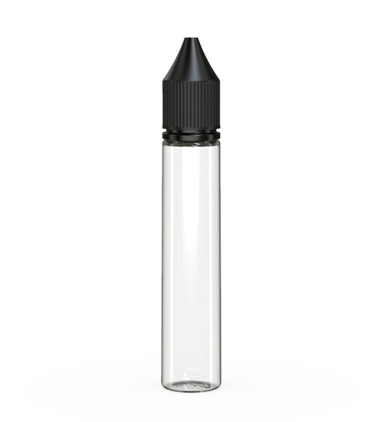 CHUBBY GORILLA Child Resistant Unicorn V3 PET Dropper Bottles w/ Black Lid | 30mL - Clear | Sample - 1