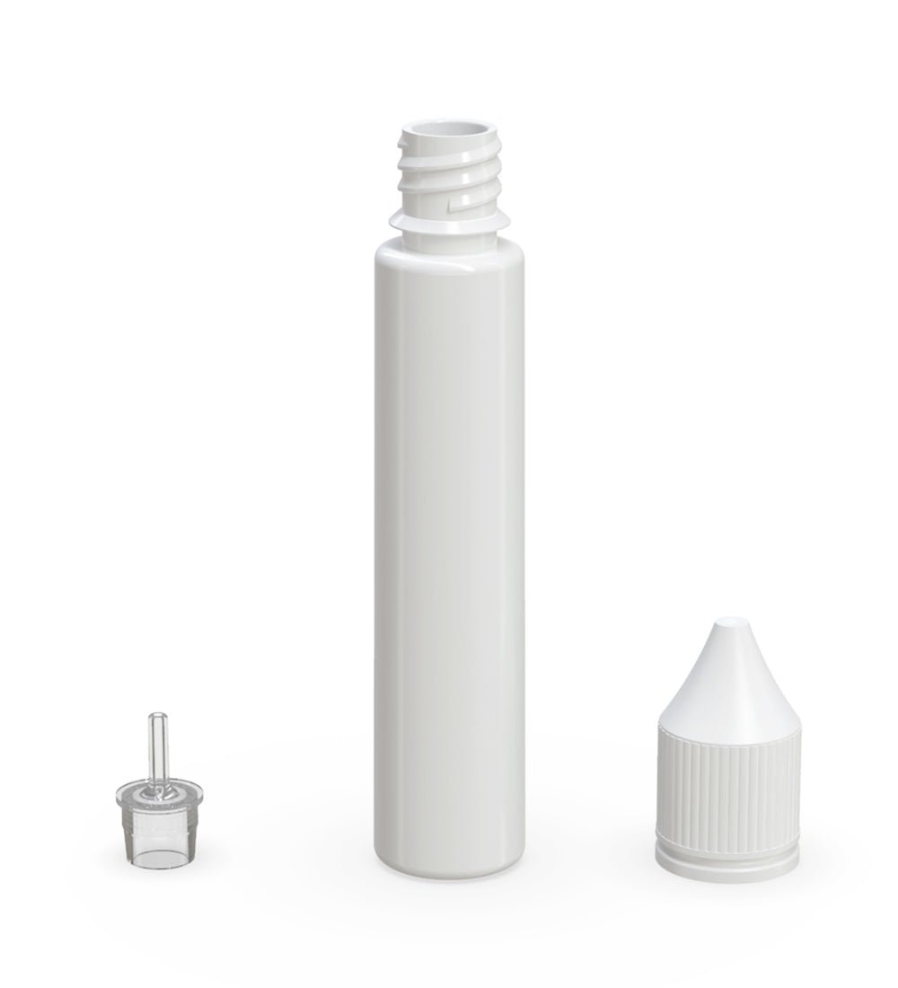 CHUBBY GORILLA | Child Resistant Unicorn V3 PET Dropper Bottles w/ White Lid | 30mL - White - 1000 Count - 3