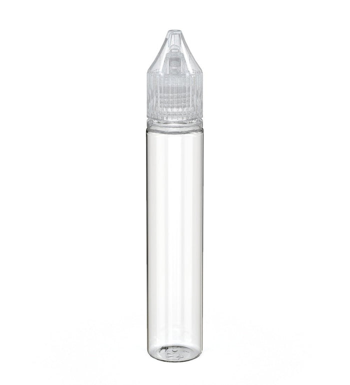 CHUBBY GORILLA Child Resistant Unicorn V3 PET Dropper Bottles Clear | 30mL - w/ Clear Reducer | Sample Image