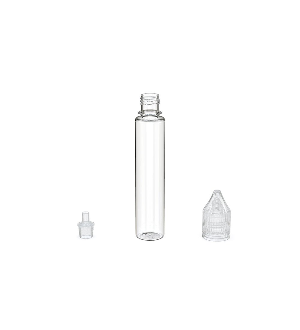 CHUBBY GORILLA | Child Resistant Unicorn V3 PET Dropper Bottles w/ Clear Reducer | 30mL - Clear - 2000 Count - 3