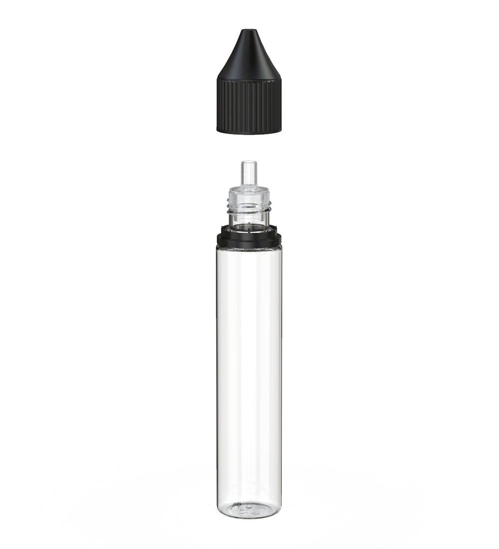 CHUBBY GORILLA | Child Resistant Unicorn V3 PET Dropper Bottles w/ Black Reducer | 30mL - Clear - 2000 Count - 2