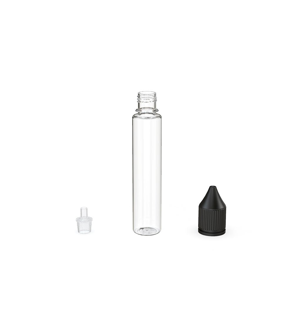 CHUBBY GORILLA | Child Resistant Unicorn V3 PET Dropper Bottles w/ Black Reducer | 30mL - Clear - 2000 Count - 3