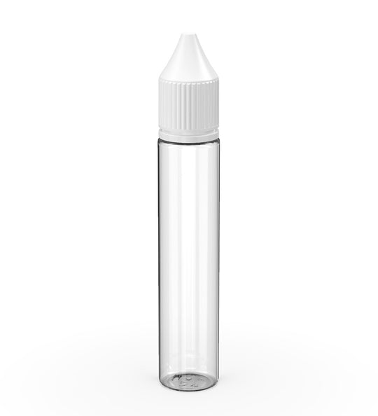 CHUBBY GORILLA | Child Resistant Unicorn V3 PET Dropper Bottles w/ White Reducer | 30mL - Clear - 2000 Count - 1