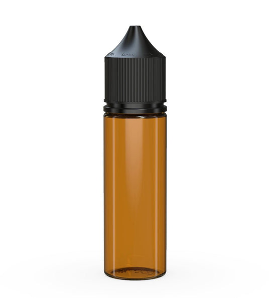 CHUBBY GORILLA Child Resistant Unicorn V3 PET Dropper Bottles w/ Black Lid | 50mL - Amber | Sample - 1