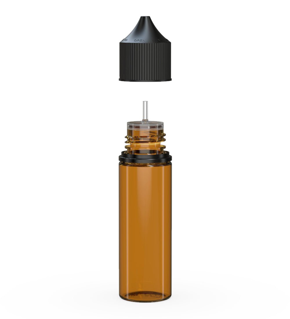 CHUBBY GORILLA | Child Resistant Unicorn V3 PET Dropper Bottles w/ Black Lid | 50mL - Amber - 500 Count - 2