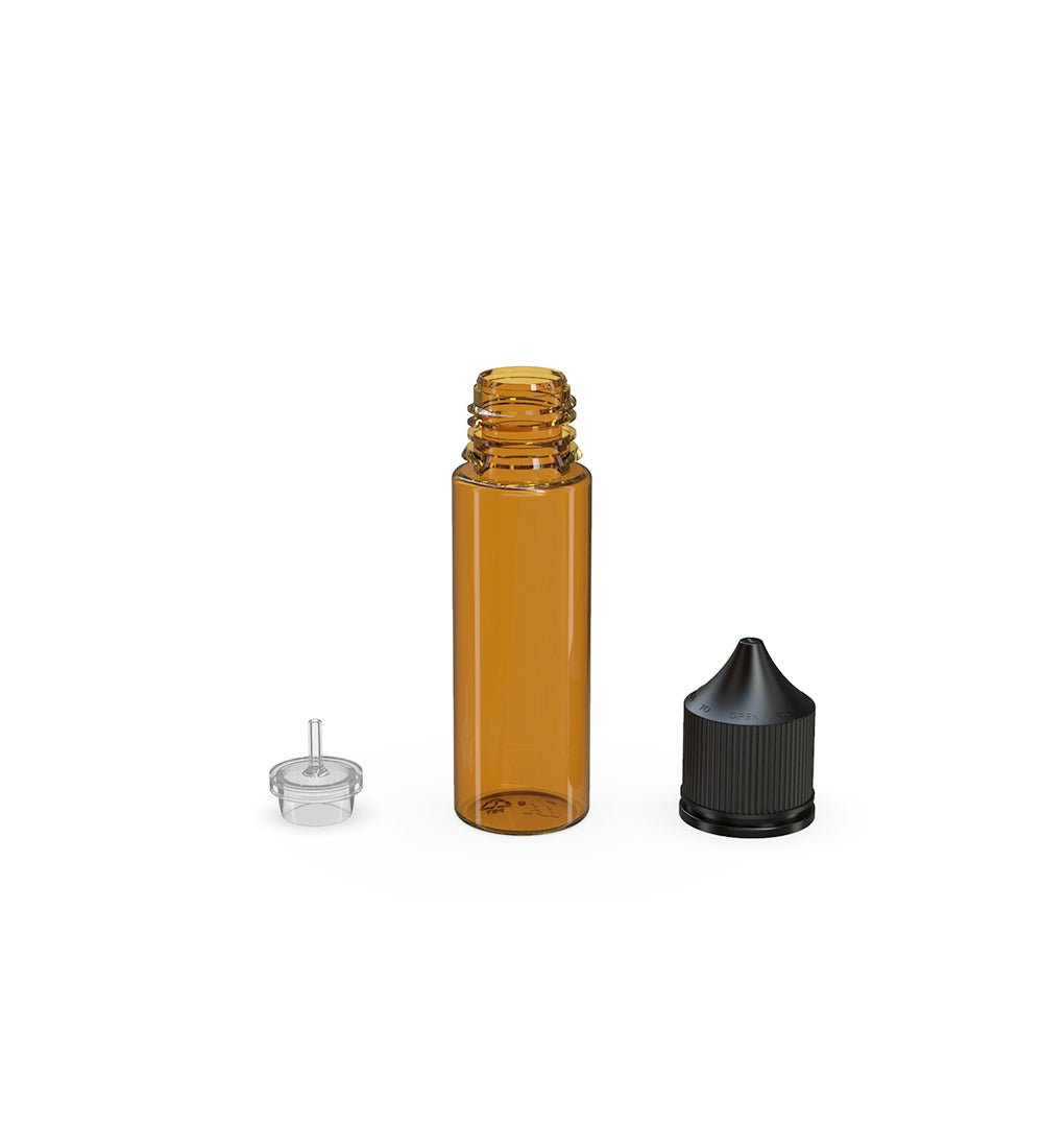 CHUBBY GORILLA | Child Resistant Unicorn V3 PET Dropper Bottles w/ Black Lid | 50mL - Amber - 500 Count - 4