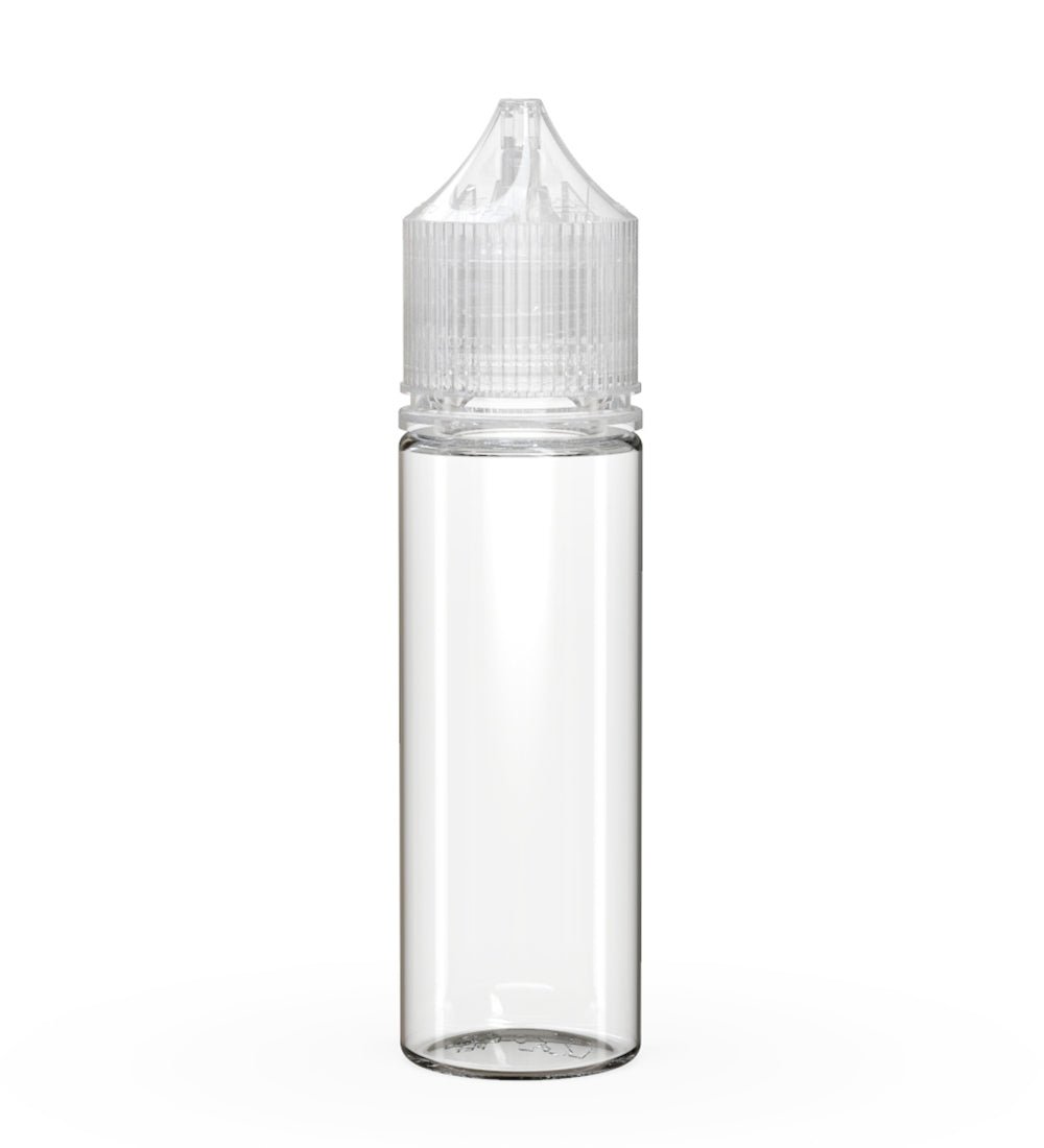 CHUBBY GORILLA | Child Resistant Unicorn V3 PET Dropper Bottles w/ Clear Lid | 50mL - Clear - 500 Count - 1