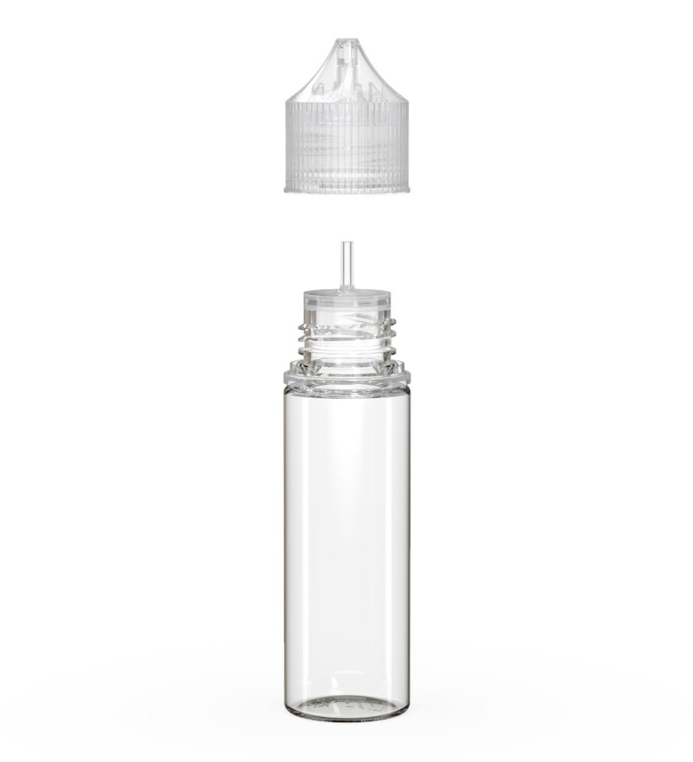 CHUBBY GORILLA | Child Resistant Unicorn V3 PET Dropper Bottles w/ Clear Lid | 50mL - Clear - 500 Count - 2