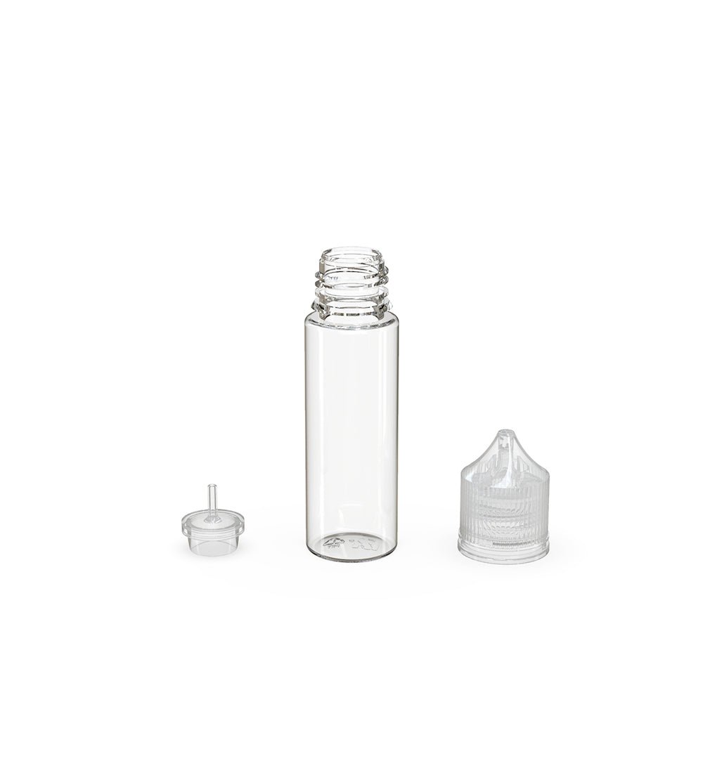 CHUBBY GORILLA | Child Resistant Unicorn V3 PET Dropper Bottles w/ Clear Lid | 50mL - Clear - 500 Count - 4