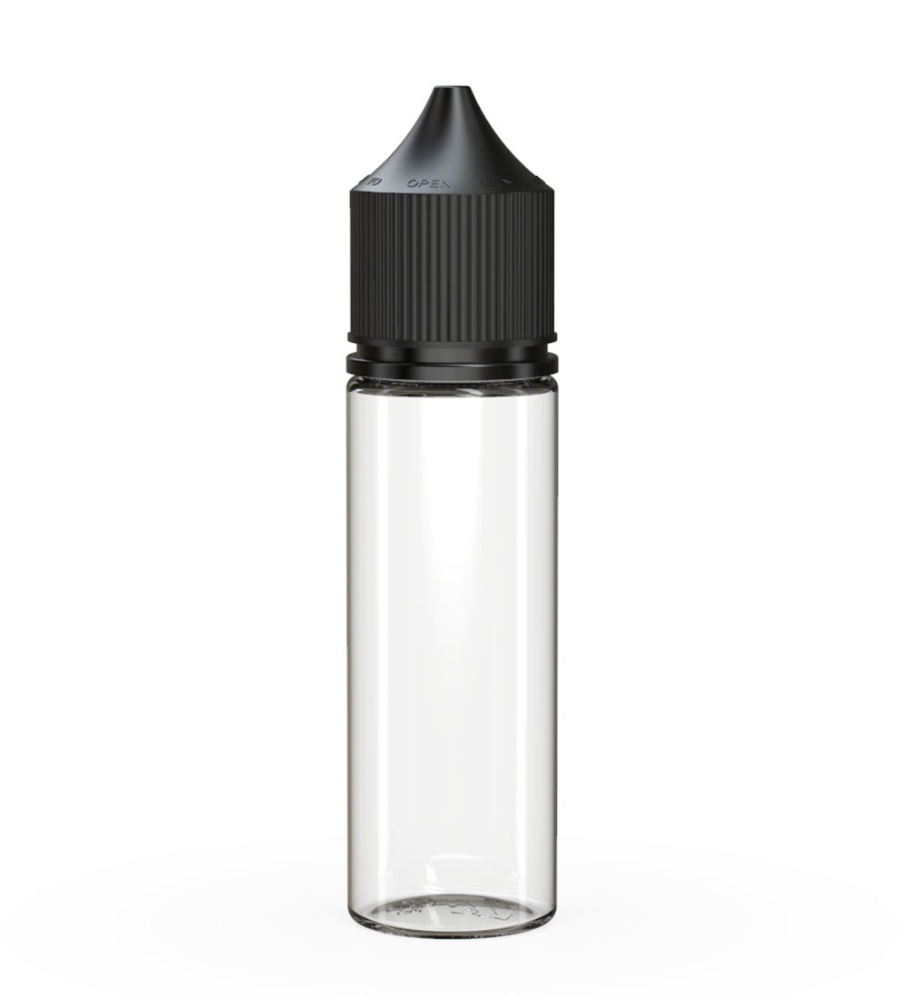 CHUBBY GORILLA | Child Resistant Unicorn V3 PET Dropper Bottles w/ Black Lid | 50mL - Clear - 500 Count - 1