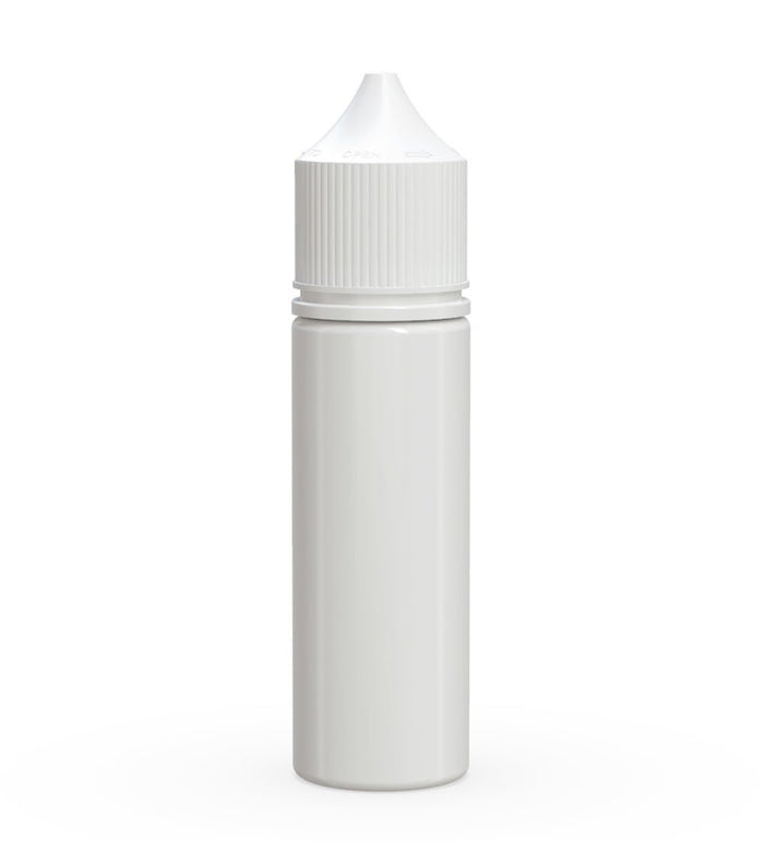 CHUBBY GORILLA Child Resistant Unicorn V3 PET Dropper Bottles White | 50mL - w/ White Lid | Sample Image