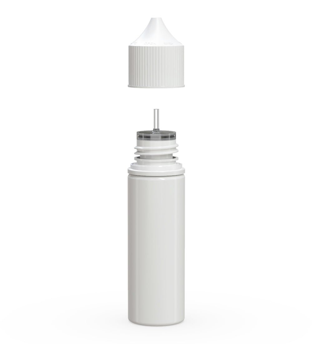 CHUBBY GORILLA | Child Resistant Unicorn V3 PET Dropper Bottles w/ White Lid | 50mL - White - 500 Count - 2