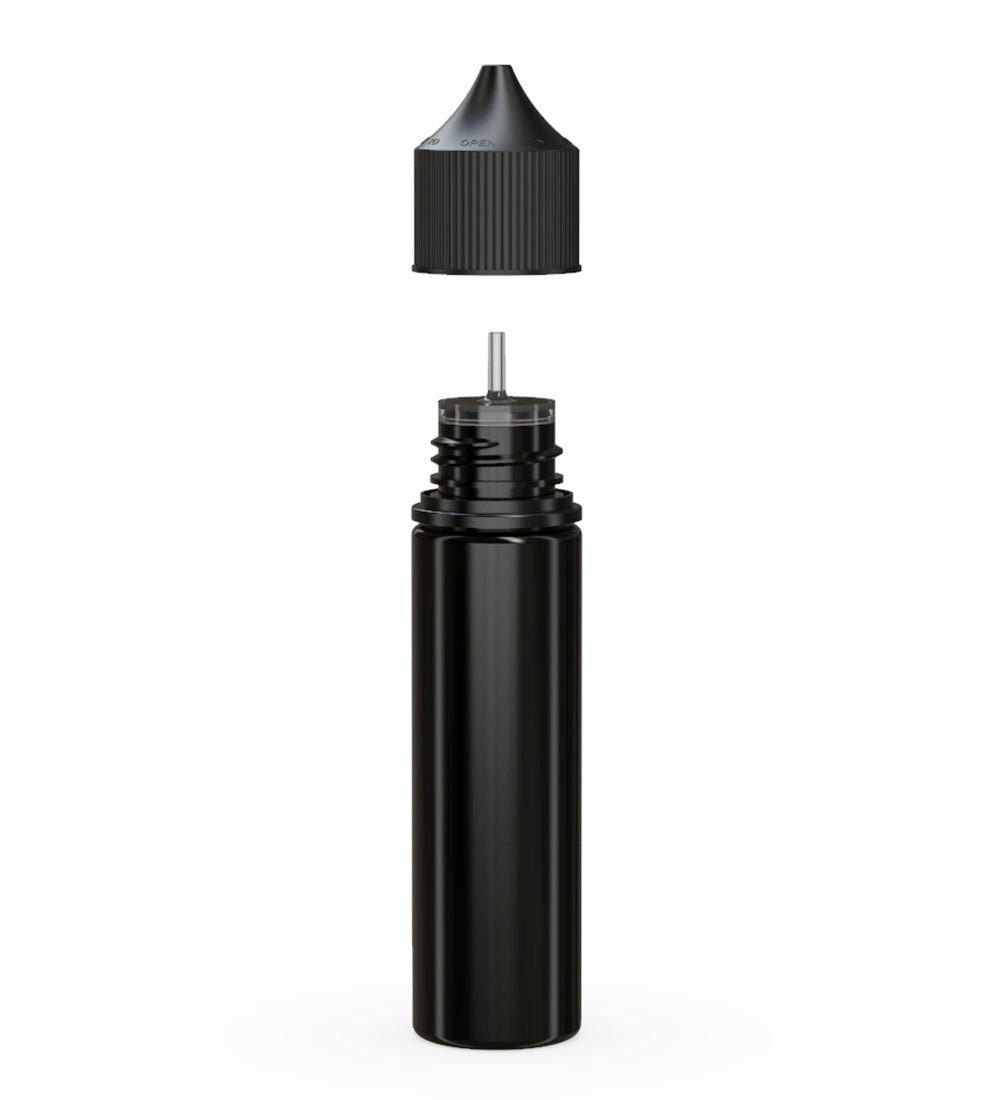 CHUBBY GORILLA | Child Resistant Unicorn V3 PET Dropper Bottles w/ Black Lid | 60mL - Black - 500 Count - 2