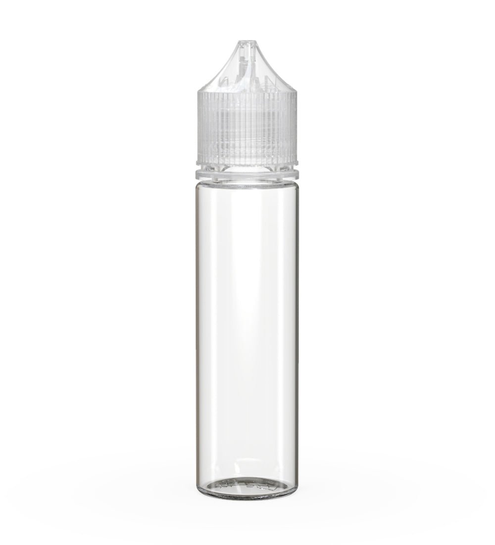 CHUBBY GORILLA | Child Resistant Unicorn V3 PET Dropper Bottles w/ Clear Lid | 60mL - Clear - 500 Count - 1