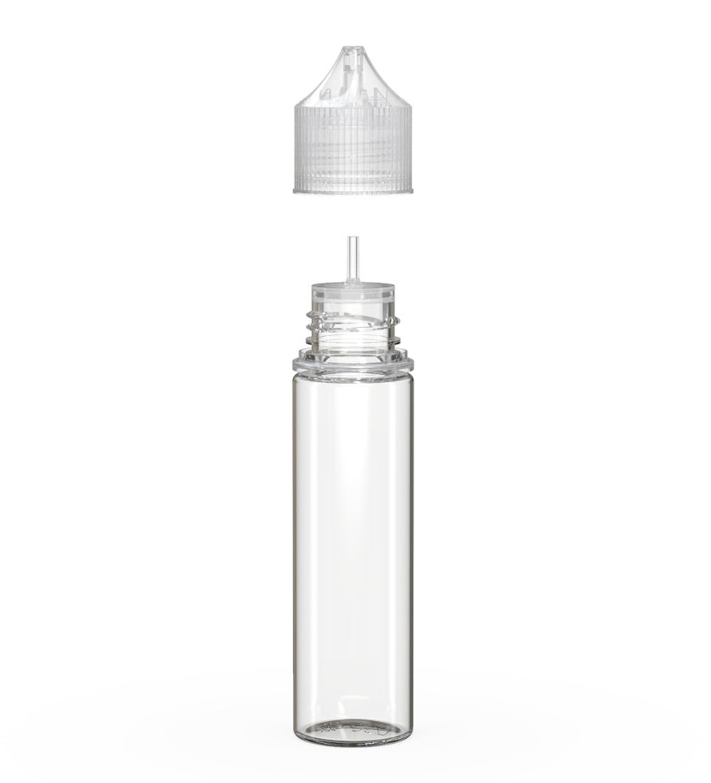 CHUBBY GORILLA | Child Resistant Unicorn V3 PET Dropper Bottles w/ Clear Lid | 60mL - Clear - 500 Count - 2