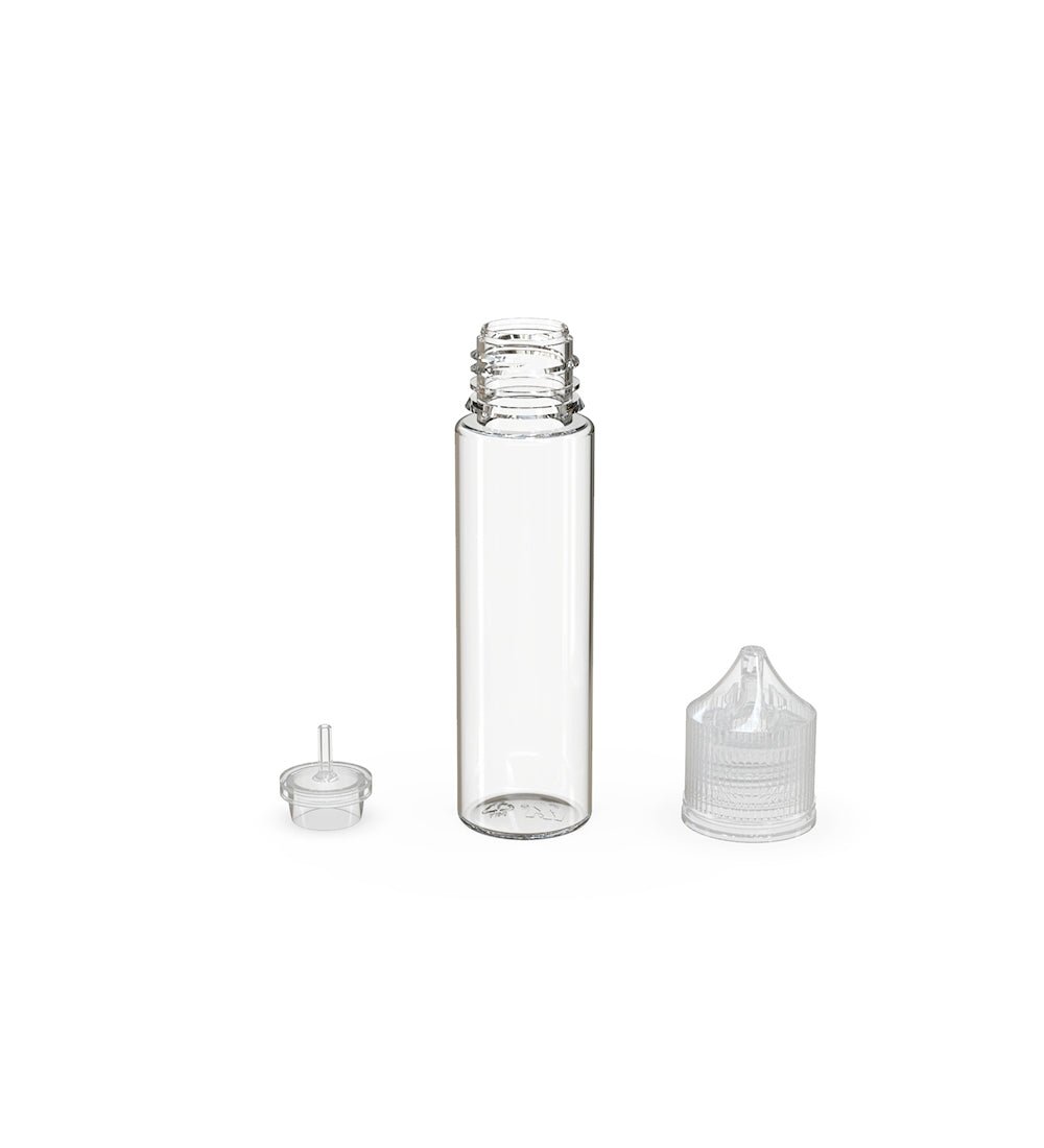 CHUBBY GORILLA | Child Resistant Unicorn V3 PET Dropper Bottles w/ Clear Lid | 60mL - Clear - 500 Count - 4