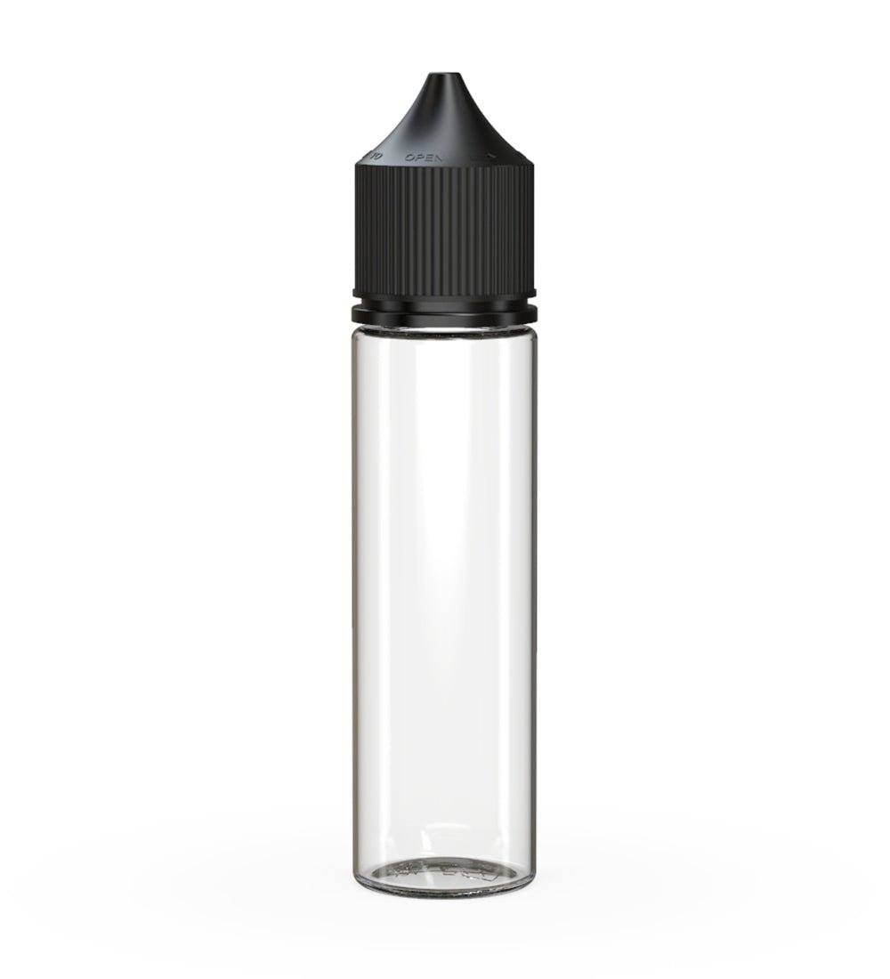 CHUBBY GORILLA Child Resistant Unicorn V3 PET Dropper Bottles w/ Black Lid | 60mL - Clear | Sample - 1