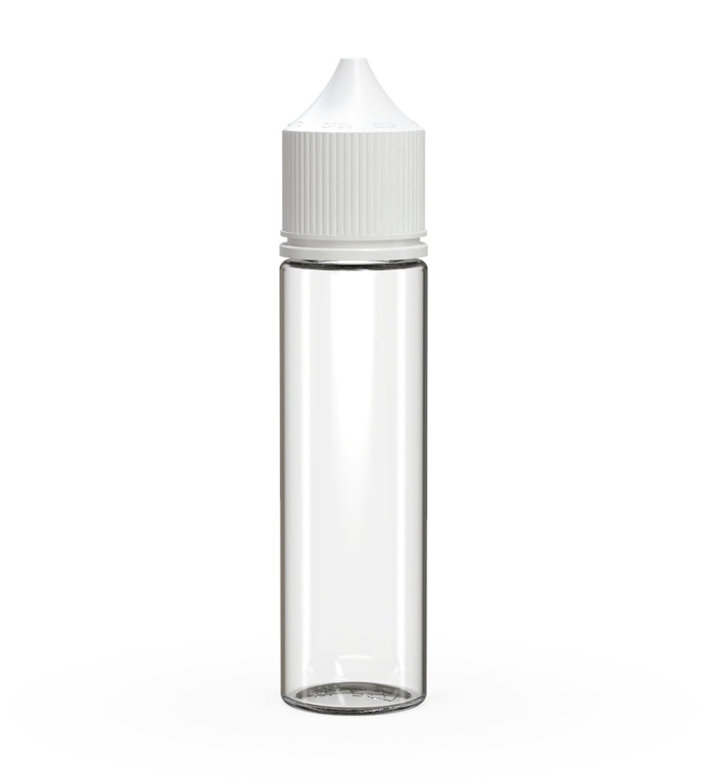 CHUBBY GORILLA | Child Resistant Unicorn V3 PET Dropper Bottles w/ White Lid | 60mL - Clear - 500 Count - 1