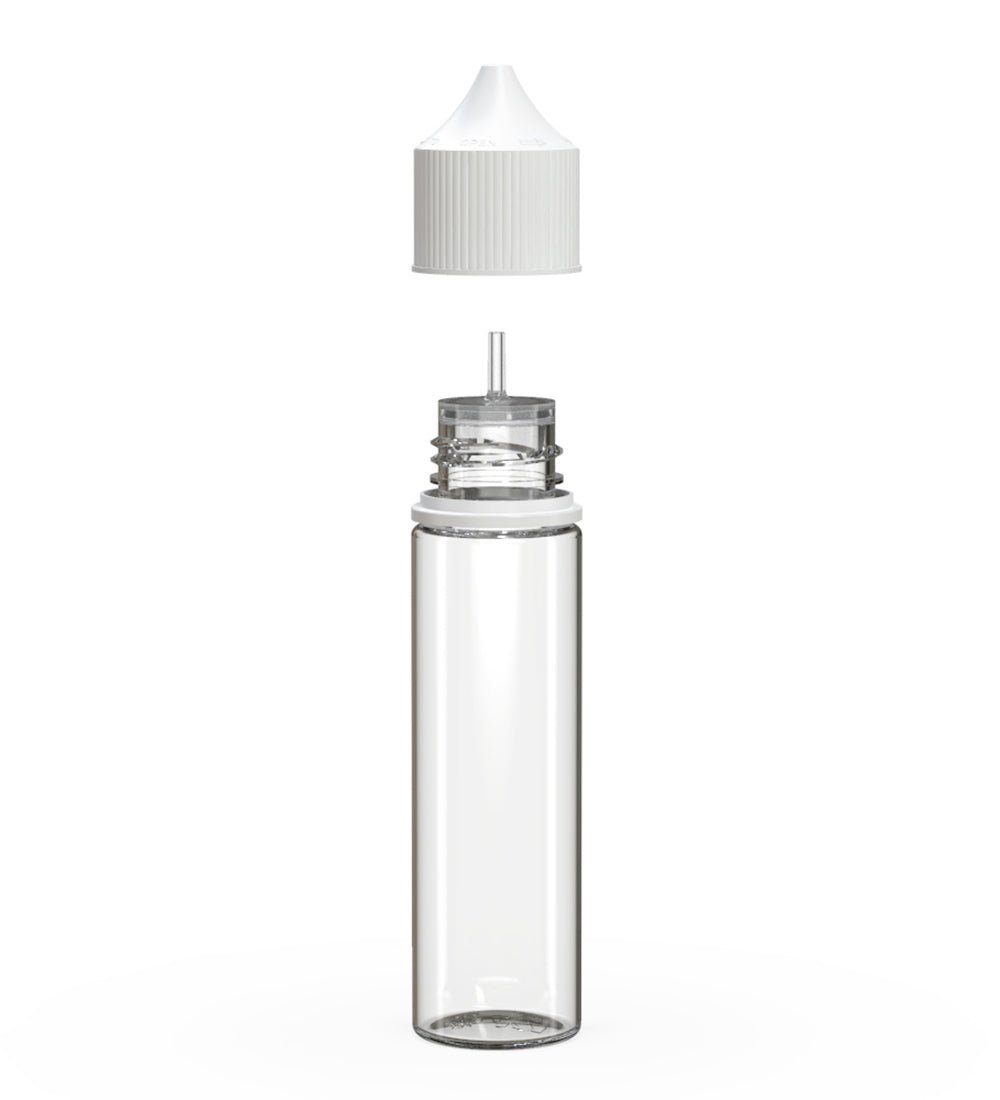 CHUBBY GORILLA | Child Resistant Unicorn V3 PET Dropper Bottles w/ White Lid | 60mL - Clear - 500 Count - 2