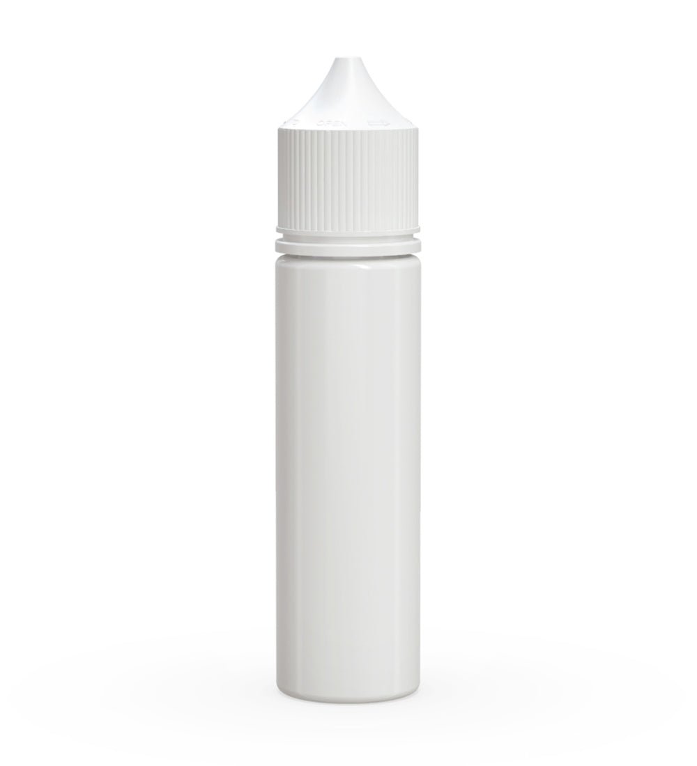 CHUBBY GORILLA | Child Resistant Unicorn V3 PET Dropper Bottles w/ White Lid | 60mL - White - 500 Count - 1