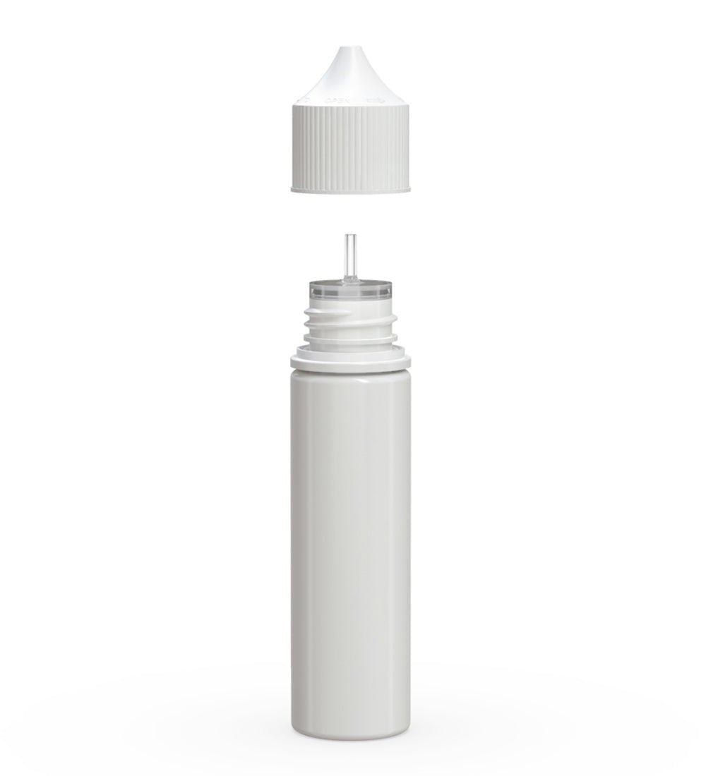 CHUBBY GORILLA | Child Resistant Unicorn V3 PET Dropper Bottles w/ White Lid | 60mL - White - 500 Count - 2