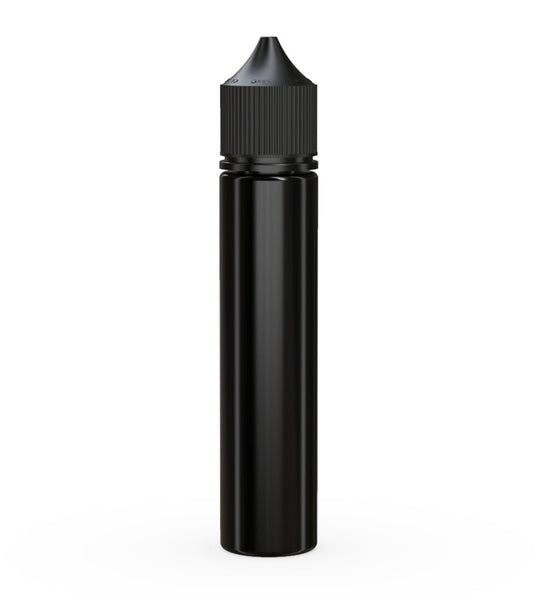 CHUBBY GORILLA Child Resistant Unicorn V3 PET Dropper Bottles w/ Black Lid | 75mL - Black | Sample - 1