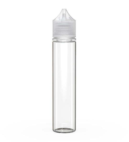 CHUBBY GORILLA | Child Resistant Unicorn V3 PET Dropper Bottles w/ Clear Lid | 75mL - Clear - 500 Count - 1