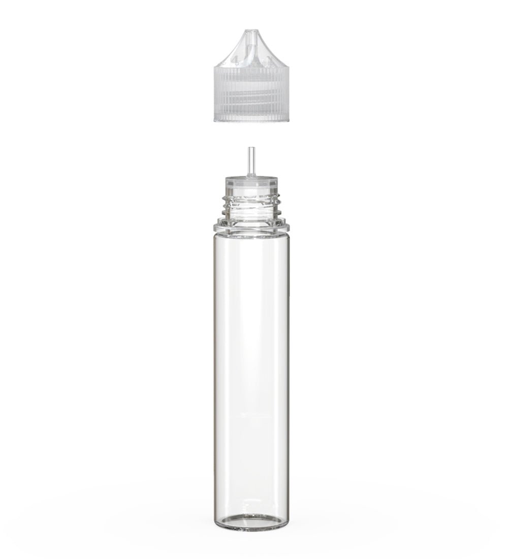 CHUBBY GORILLA | Child Resistant Unicorn V3 PET Dropper Bottles w/ Clear Lid | 75mL - Clear - 500 Count - 2